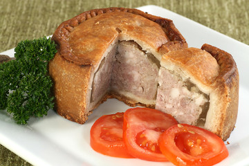 sliced melton mowbray pork pie