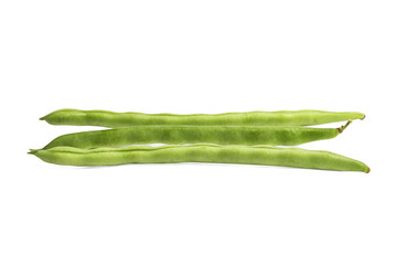 green beans close up on white background