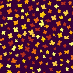 Seamless pattern. Colorful abstract flowers. Hand drawn vector illustration