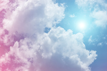 Fototapeta premium sun and cloud background with a pastel colored 
