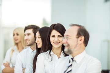 concept of team work-professional business team standing next to each other