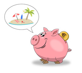Sparschwein / Vektor / Geld / Münze / Urlaub