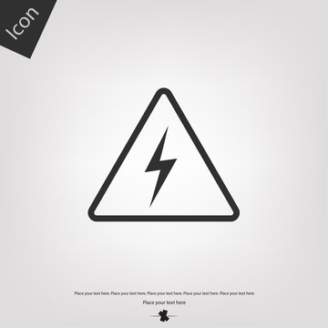 Lightning warning vector icon