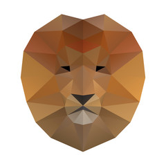 Low poly illustration. Lion