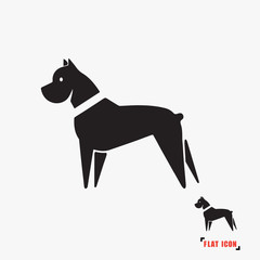 Dog flat icon vector