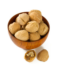 walnuts isolated on white background