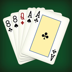 Deadman Hand - playing cards vector illustration