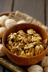 walnuts on wooden surface