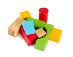 Obraz premium wooden blocks isolated on white