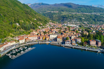 Fototapeta na wymiar Dongo - Lago di Como (IT) - Vista aerea panoramica 