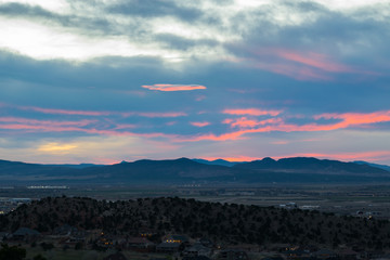 Dramatic Sunset over Cedar City, Utah, USA, North America