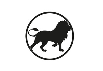 Lion minimal vector illustration, silhouette isolated on a white background