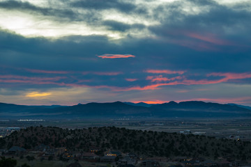 Dramatic Sunset over Cedar City, Utah, USA, North America