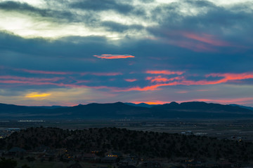 Dramatic Sunset over Cedar City, Utah, USA, North America
