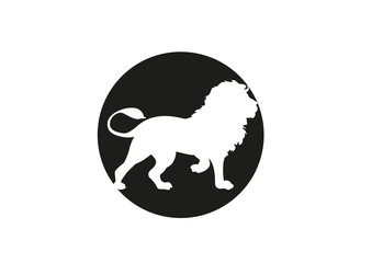 Lion minimal vector illustration, silhouette isolated on a white background