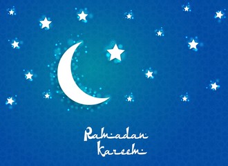 Obraz na płótnie Canvas Banner with moon, star for Ramadan celebration.