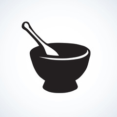 Pharmaceutical bowl. Vector drawing