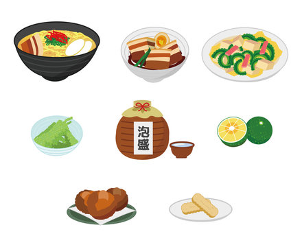 沖縄料理のイラストセット