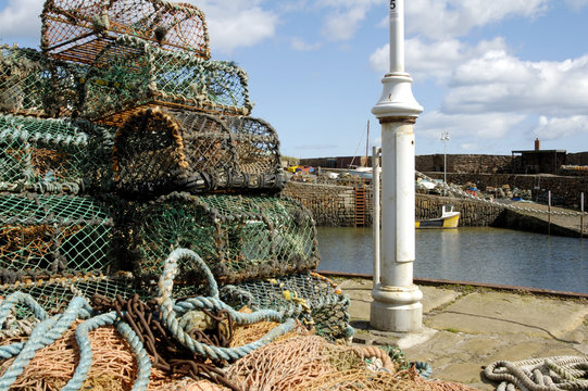 lobster pots at Crail harbour