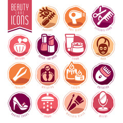 Beauty care icon set.