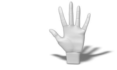 Woman hand model on white, 3d render