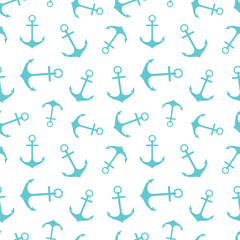 Nautical seamless pattern with anchors