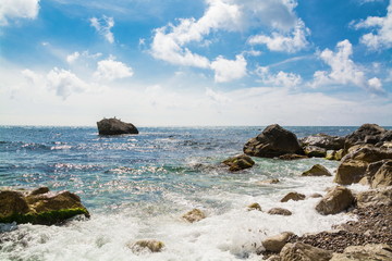 Seascape with waves and rocks