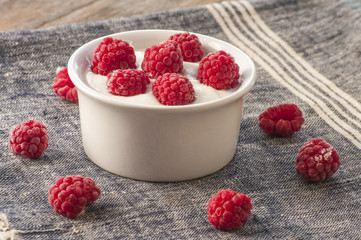 Plain Greek Yogurt with Raspberries