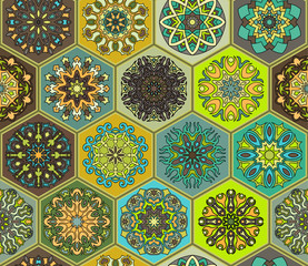 Seamless pattern. Vintage decorative elements. Hand drawn background. Islam, Arabic, Indian, ottoman motifs. Perfect for printing on fabric or paper.