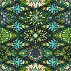 Seamless pattern. Vintage decorative elements. Hand drawn background. Islam, Arabic, Indian, ottoman motifs. Perfect for printing on fabric or paper.