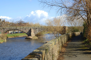 old bridge over the river Esk in Musselburgh