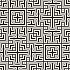 Geometric Ethnic Background with Symmetric Lines Lattice. Vector Abstract Seamless Pattern.