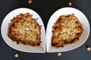 Baked rhubarb crumble