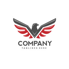 Naklejka premium eagle bird with logo vector. creative hawk logotype , phoenix bird illustration logo