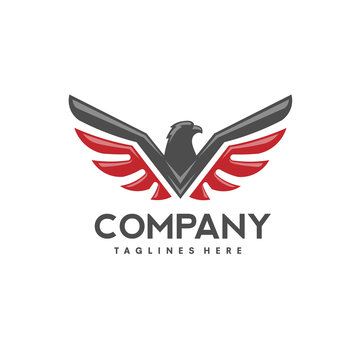 eagle bird with logo vector. creative hawk logotype , phoenix bird illustration logo