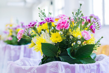 Colorful fresh flowers background