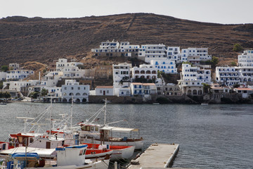 Fototapeta na wymiar Merichas port, Kythnos island, Cyclades, Greece