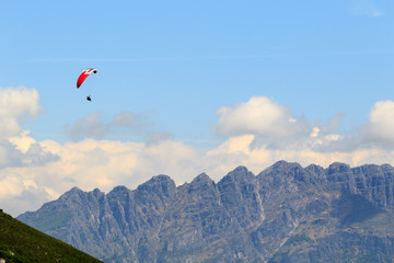 paragliders on the sky