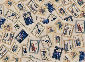 Fototapeta premium Stamps choreography dance vintage set of background