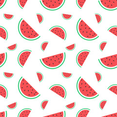 Seamless pattern with watermelon. Vector Illustration.