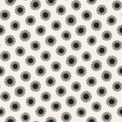 Vector seamless sunburst shapes freehand pattern. Abstract background with round brush strokes. Hand drawn texture