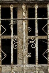 Metal grate, old window