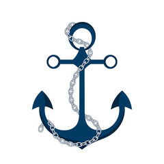 Anchor with chain. Vector icon. Logo marine theme