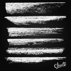 Obraz premium A set of vector brushstrokes. Chalk and charcoal. Paint spots. Grunge texture. A high resolution. Brushes are stored in the palette. Designed for registration of various design projects. 