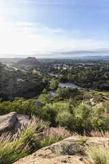Fototapeta na wymiar Morning view of Stoney Point Park and the San Fernando Valley in Los Angeles, California.