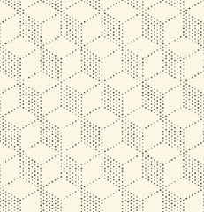 Naklejka premium Seamless Cube Pattern. Abstract Futuristic Dot Wrapping Background