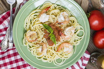 Seafood pasta, shrimp