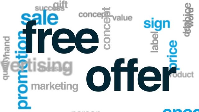 Free offer animated word cloud, text design animation.