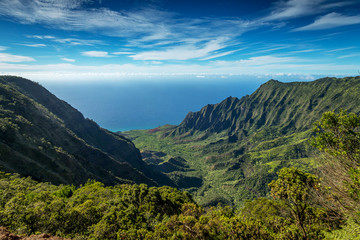 The beautiful Kalalau valley on the island of Kauai, Hawaii