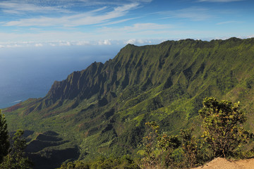 The beautiful Kalalau valley on the island of Kauai, Hawaii
